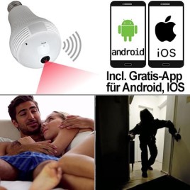 WIFI HD-SpyCam in LED-Lampe, 64 Gb - Getarnte Videokameras - Bild 3