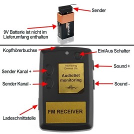 Minisender-Abhörgeräte Set-300 - Drahtlose Abhörgeräte - Bild 3