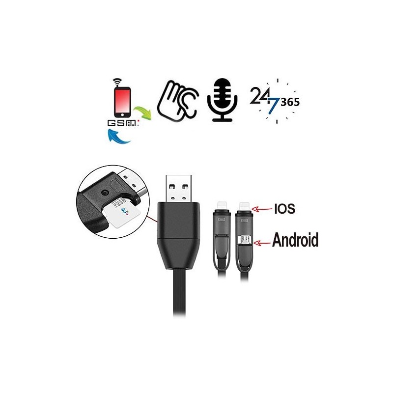 GSM-Abhörgerät im Handyladekabel GSM-Abhörgerät im Handyladekabel