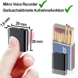 Mini SPY-Recorder, Audiowanze (VOX), 8 GB - Abhör-Recorder - Bild 3